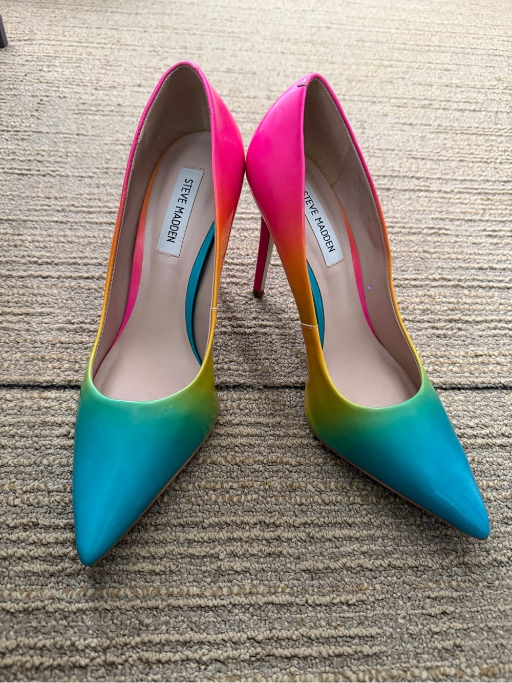 Steve Madden Pink-To-Teal Gradient Pointed Stiletto Pumps